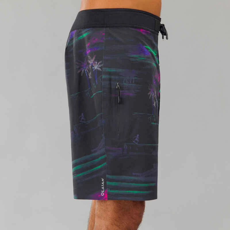 Surf Boardshort Standard 900 Flat Belt DARKCALIFA BLACK 2 Surf Boardshort Standard 900 Flat Belt DARKCALIFA BLACK – Image 2