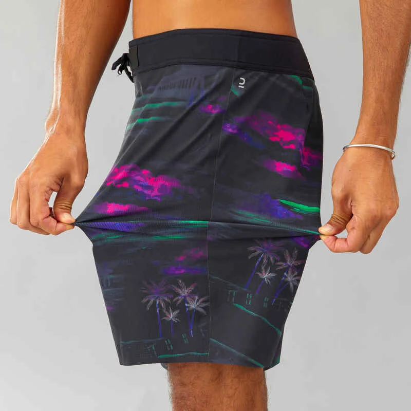 Surf Boardshort Standard 900 Flat Belt DARKCALIFA BLACK 5 Surf Boardshort Standard 900 Flat Belt DARKCALIFA BLACK – Image 5