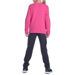 Survêtement 100 Gym Fille Rose Imprimé Warm'y -Magasin De Vêtements De Sport survetement 100 gym fille rose imprime warm y 3