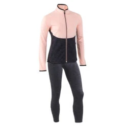 Survêtement Enfant Synthétique Respirant - S500 Gris Foncé Et Rose -Magasin De Vêtements De Sport survetement chaud synthetique respirant s500 fille gym enfant rose gris 8