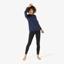 Sweat Fitness Femme - 100 Bleu Marine -Magasin De Vêtements De Sport sweat 100 femme bleu marine 2