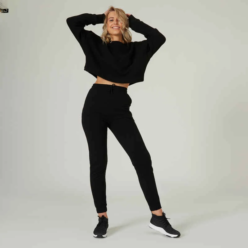 Sweat Crop Fitness Femme - 520 Noir 4 Sweat Crop Fitness Femme - 520 Noir – Image 4