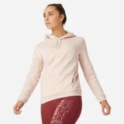 Sweat-shirt à Capuche Fitness Femme - 520 Quartz Rose
