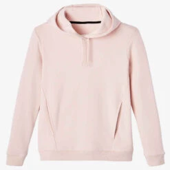 Sweat-shirt à Capuche Fitness Femme - 520 Quartz Rose -Magasin De Vêtements De Sport sweat a capuche fitness poche kangourou rose 5