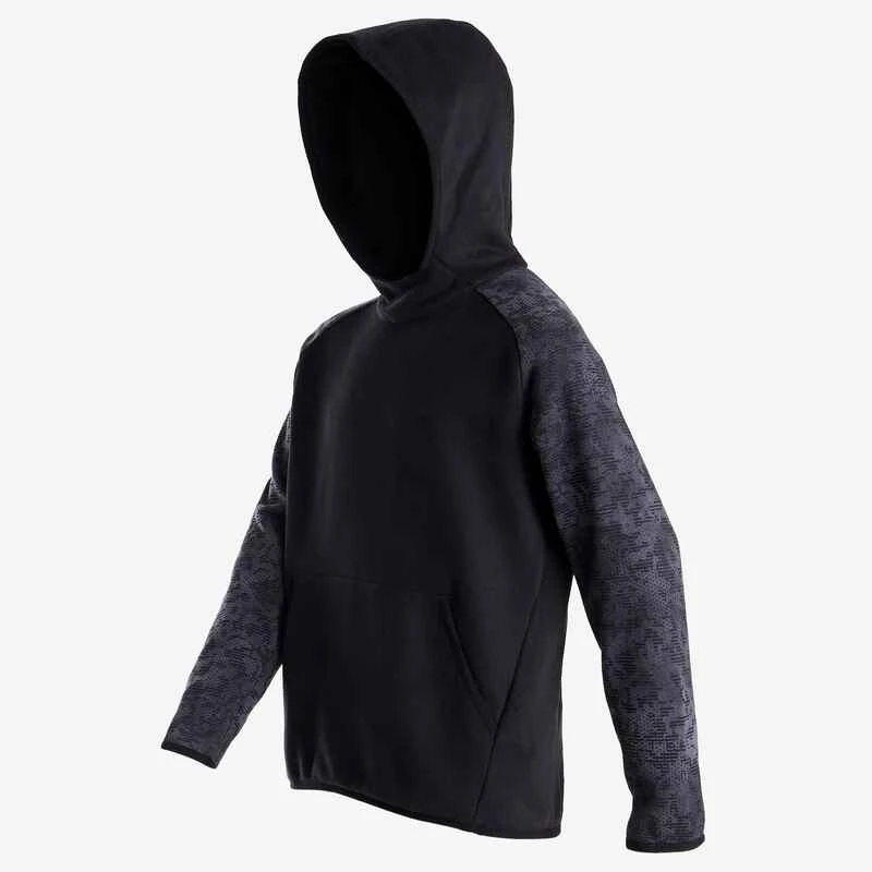 Sweat Capuche Chaud 100 Garçon GYM ENFANT Noir Imprimé 2 Sweat Capuche Chaud 100 Garçon GYM ENFANT Noir Imprimé – Image 2