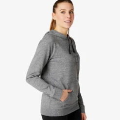 Sweat Capuche Fitness Gris
