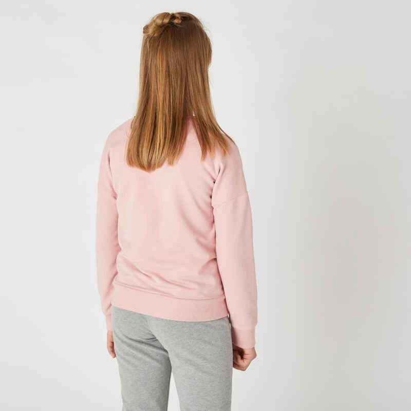 Sweat Col Rond Enfant French Terry Coton - Basique Rose 2 Sweat Col Rond Enfant French Terry Coton - Basique Rose – Image 2