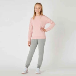 Sweat Col Rond Enfant French Terry Coton - Basique Rose 10 Sweat Col Rond Enfant French Terry Coton - Basique Rose -Magasin De Vêtements De Sport sweat col rond rose enfant 3