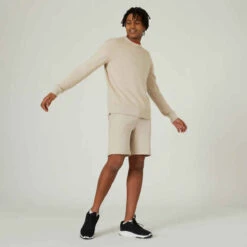 Sweat Crew Fitness Homme - 500 Essentials Lin 14 Sweat Crew Fitness Homme - 500 Essentials Lin -Magasin De Vêtements De Sport sweat fitness droit homme col rond essentiel noir 4