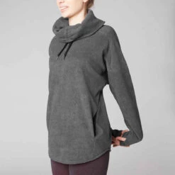 SWEAT POLAIRE RELAXATION YOGA FEMME GRIS CHINE -Magasin De Vêtements De Sport sweat relaxation yoga femme gris chine 4