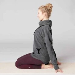 SWEAT POLAIRE RELAXATION YOGA FEMME GRIS CHINE -Magasin De Vêtements De Sport sweat relaxation yoga femme gris chine 7