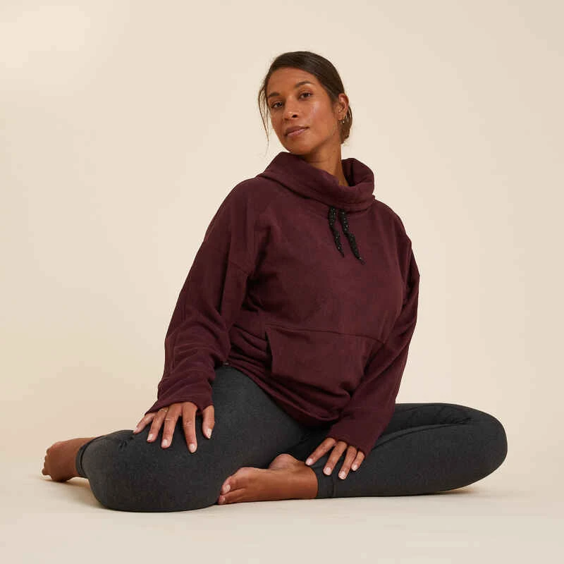 SWEAT YOGA FEMME RELAXATION POLAIRE BORDEAUX 1 SWEAT YOGA FEMME RELAXATION POLAIRE BORDEAUX
