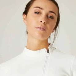 Sweat Zippé Fitness Femme - 500 Spacer Blanc Cassé 11 Sweat Zippé Fitness Femme - 500 Spacer Blanc Cassé -Magasin De Vêtements De Sport sweat zippe fitness poches zippees blanc casse 3