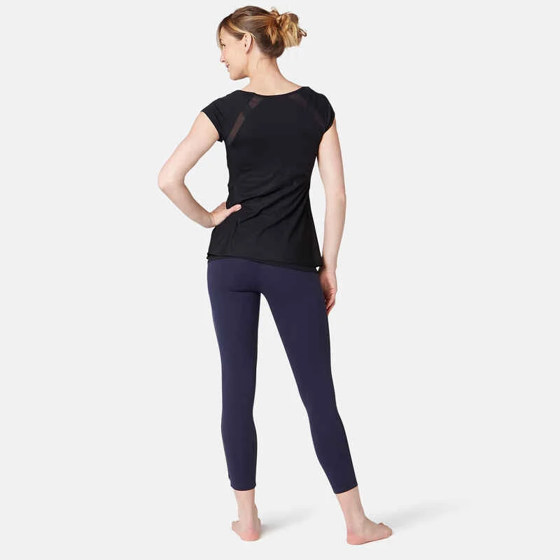 T-Shirt 2 En 1 Pilates Gym Douce Femme Noir 4 T-Shirt 2 En 1 Pilates Gym Douce Femme Noir – Image 4
