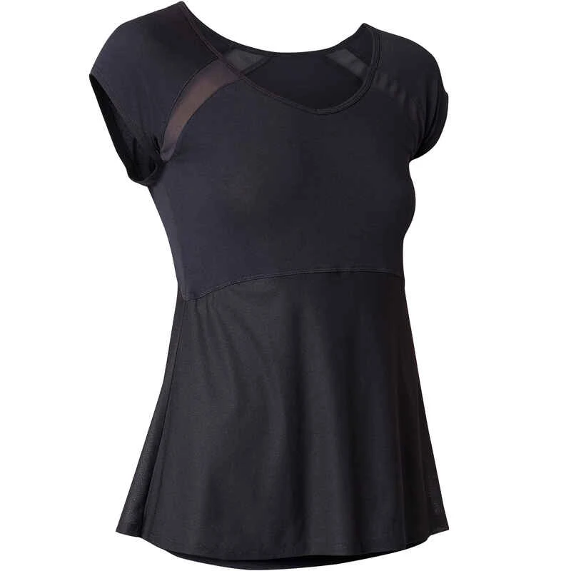 T-Shirt 2 En 1 Pilates Gym Douce Femme Noir 8 T-Shirt 2 En 1 Pilates Gym Douce Femme Noir – Image 8
