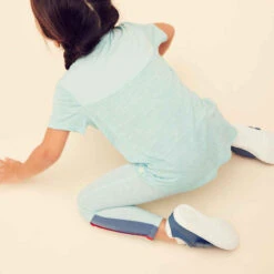 T-shirt Léger Respirant Enfant - 500 Turquoise -Magasin De Vêtements De Sport t shirt 500 baby gym fille et garcon orange 4