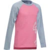 T-Shirt 500 Manches Longues Gym Fille Imprimé Rose Gris