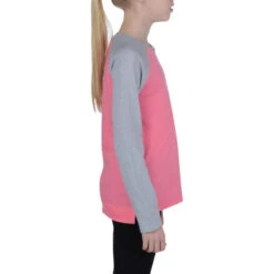 T-Shirt 500 Manches Longues Gym Fille Imprimé Rose Gris 13 T-Shirt 500 Manches Longues Gym Fille Imprimé Rose Gris -Magasin De Vêtements De Sport t shirt 500 manches longues gym fille imprime rose gris 2