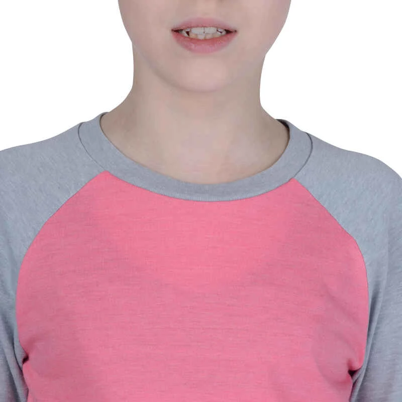 T-Shirt 500 Manches Longues Gym Fille Imprimé Rose Gris 6 T-Shirt 500 Manches Longues Gym Fille Imprimé Rose Gris – Image 6