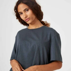 T-shirt Crop Top Fitness Femme - 520 Gris Abysses -Magasin De Vêtements De Sport t shirt crop top fitness femme 520 gris abysses 3