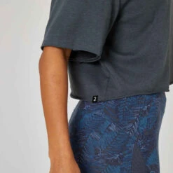 T-shirt Crop Top Fitness Femme - 520 Gris Abysses -Magasin De Vêtements De Sport t shirt crop top fitness femme 520 gris abysses 4