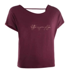 T-shirt Danse Moderne Bordeaux Fluide Femme