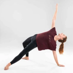 T-shirt Danse Moderne Bordeaux Fluide Femme -Magasin De Vêtements De Sport t shirt danse moderne bordeaux fluide femme 4