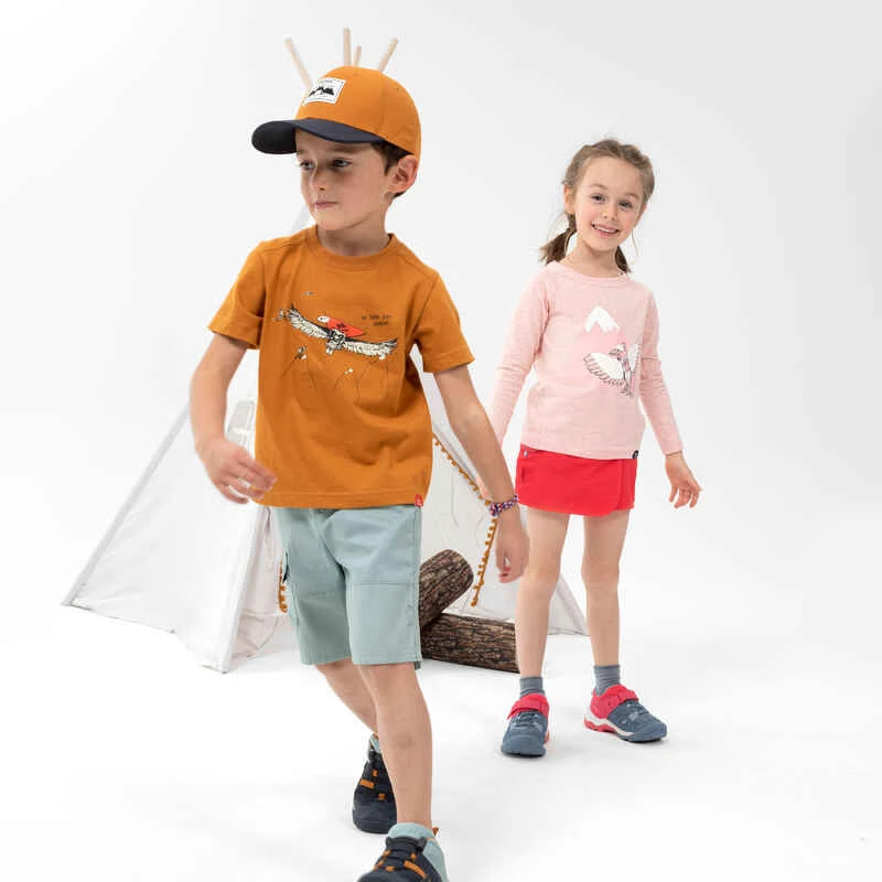 Quechua T-shirt De Randonnée - MH100 KID Marron Phosphorescent - Enfant 2-6 ANS 3 Quechua T-shirt De Randonnée - MH100 KID Marron Phosphorescent - Enfant 2-6 ANS – Image 3