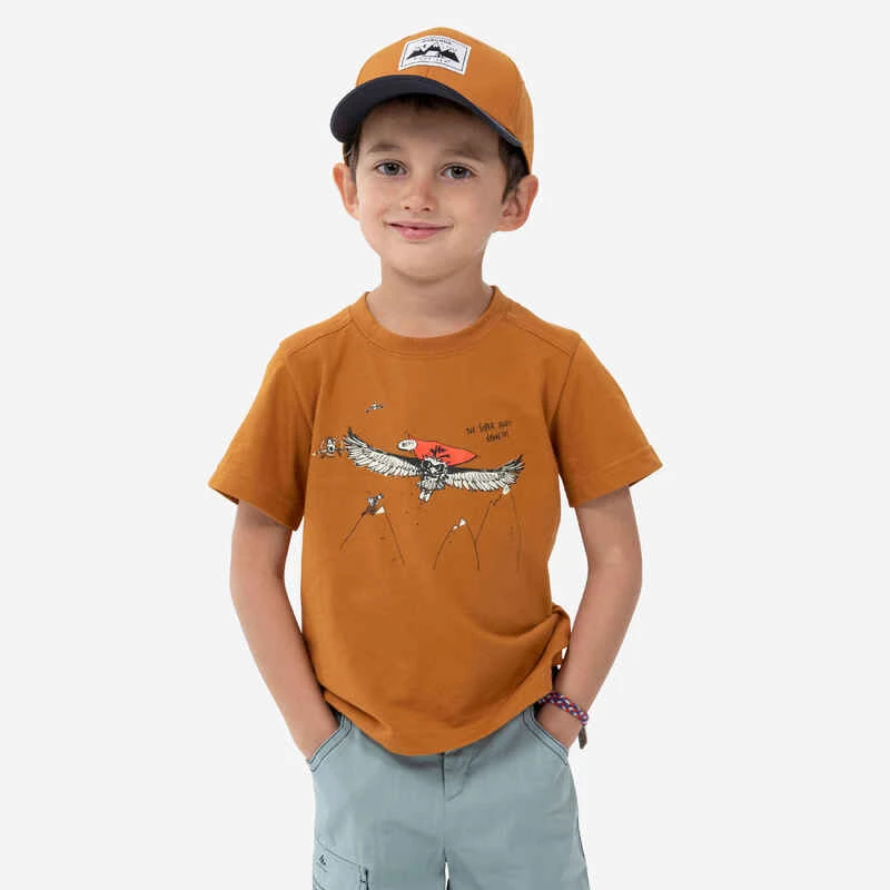 Quechua T-shirt De Randonnée - MH100 KID Marron Phosphorescent - Enfant 2-6 ANS 4 Quechua T-shirt De Randonnée - MH100 KID Marron Phosphorescent - Enfant 2-6 ANS – Image 4