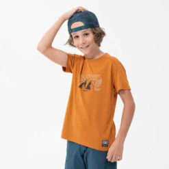 Quechua T-Shirt De Randonnée - MH100 Ocre - Enfant 7-15 Ans -Magasin De Vêtements De Sport t shirt de randonnee mh100 ocre enfant 7 15 ans 2
