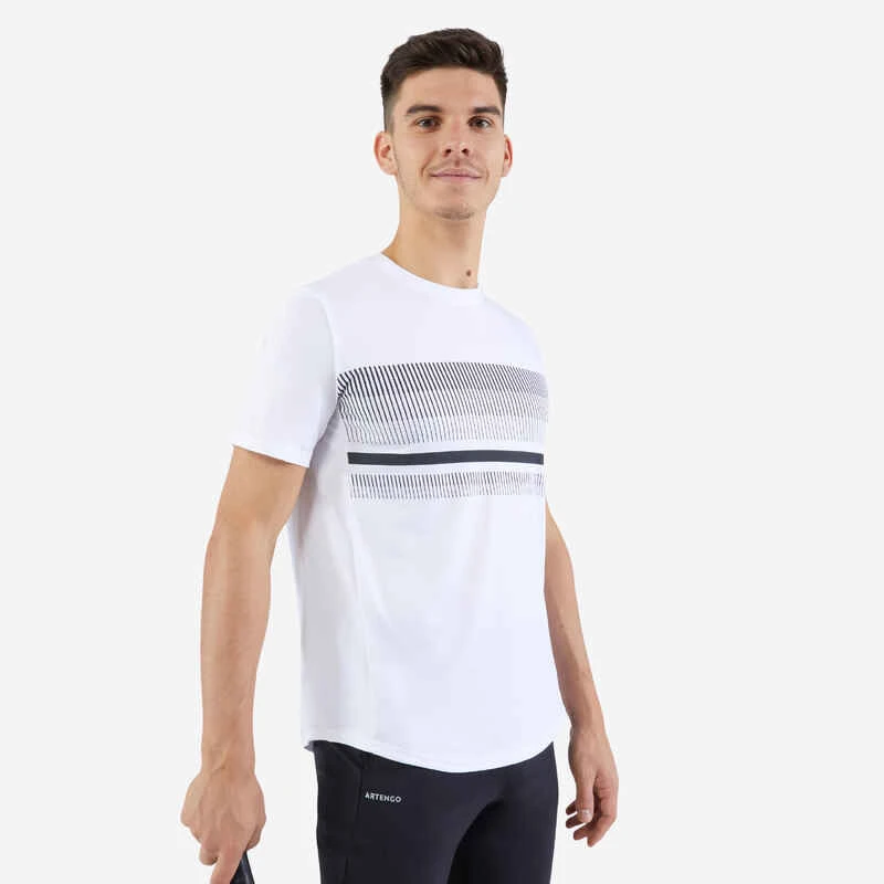 Artengo T-Shirt De Tennis Manches Courtes Homme - Essential Blanc 1 Artengo T-Shirt De Tennis Manches Courtes Homme - Essential Blanc