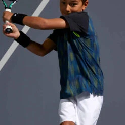 Artengo T SHIRT ENFANT 500 NOIR JAUNE -Magasin De Vêtements De Sport t shirt enfant 500 noir jaune 3