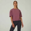 T-shirt Loose Fitness Femme - 520 Violet Raisin