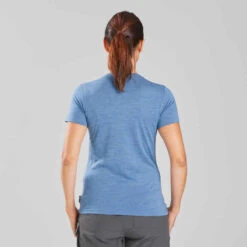 T-shirt De Trek Voyage - Manches Courtes - Laine Mérinos TRAVEL 100 Bleu Femme -Magasin De Vêtements De Sport t shirt laine merinos de trek voyage travel 100 bleu femme 2