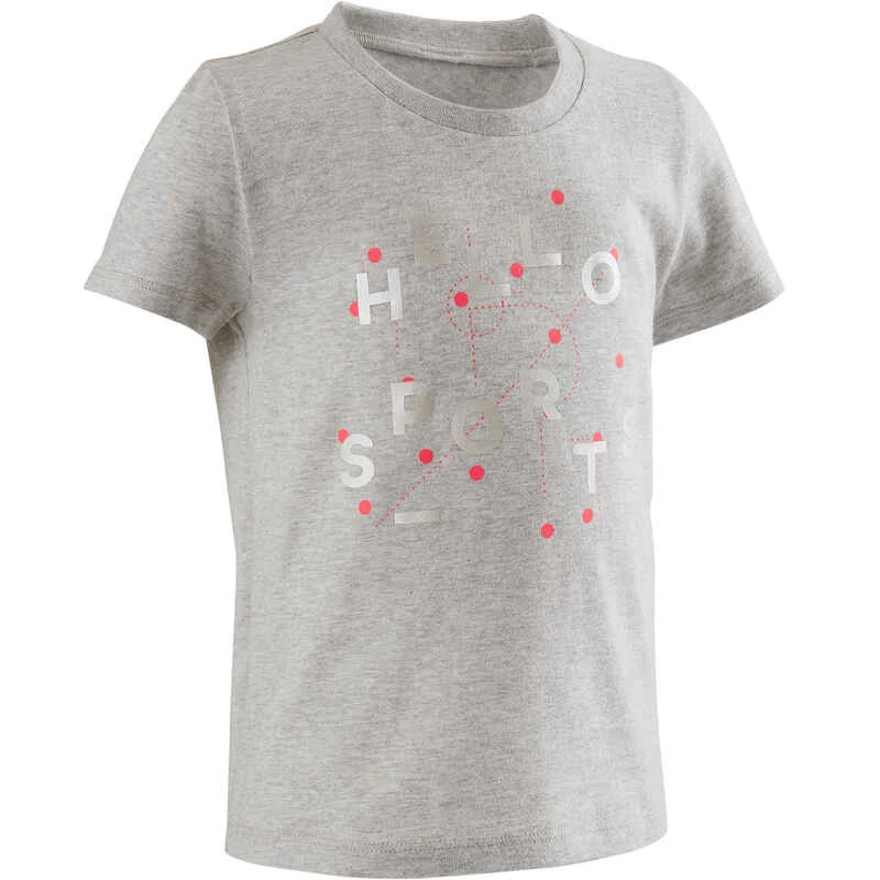 T-shirt Manches Courtes 100 Lotx2 Gris/Rose 2 T-shirt Manches Courtes 100 Lotx2 Gris/Rose – Image 2