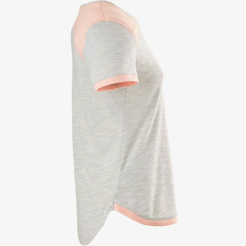 T-Shirt Manches Courtes Coton Respirant 500 Fille GYM ENFANT Gris Rose Imprimé 2 T-Shirt Manches Courtes Coton Respirant 500 Fille GYM ENFANT Gris Rose Imprimé – Image 2