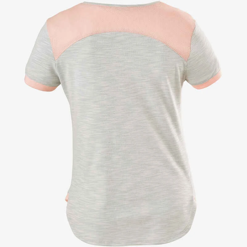 T-Shirt Manches Courtes Coton Respirant 500 Fille GYM ENFANT Gris Rose Imprimé 3 T-Shirt Manches Courtes Coton Respirant 500 Fille GYM ENFANT Gris Rose Imprimé – Image 3