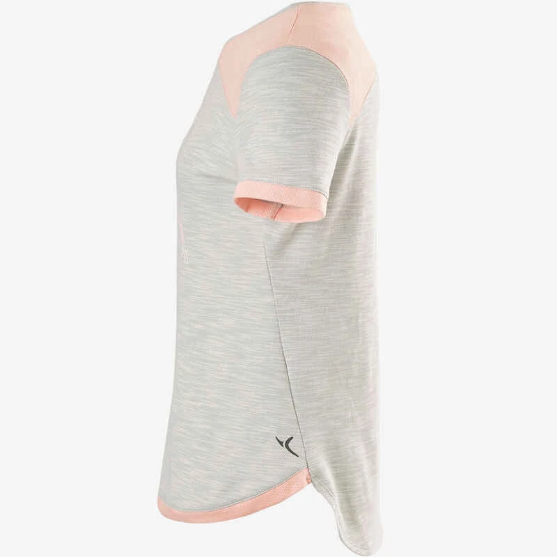 T-Shirt Manches Courtes Coton Respirant 500 Fille GYM ENFANT Gris Rose Imprimé 4 T-Shirt Manches Courtes Coton Respirant 500 Fille GYM ENFANT Gris Rose Imprimé – Image 4