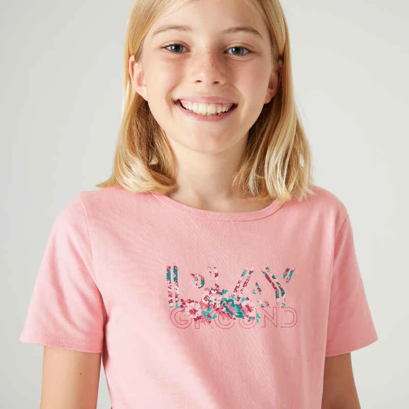 T-shirt Enfant Coton Basique Rose Imprimé 2 T-shirt Enfant Coton Basique Rose Imprimé – Image 2
