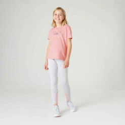 T-shirt Enfant Coton Basique Rose Imprimé 10 T-shirt Enfant Coton Basique Rose Imprimé -Magasin De Vêtements De Sport t shirt manches courtes recycle 100 fille gym enfant gris chine moyen imprime 2