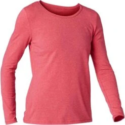 T-shirt Fitness Manches Longues Slim Coton Col Rond Femme Rose 15 T-shirt Fitness Manches Longues Slim Coton Col Rond Femme Rose -Magasin De Vêtements De Sport t shirt manches longues 100 femme noir 5