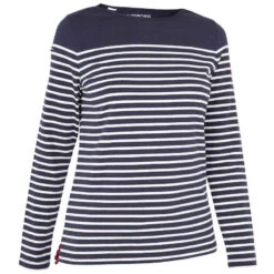 Tribord T-Shirt Manches Longues - Marinière De Voile Femme Sailing 100 Bleu