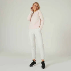 T-shirt Manches Longues Fitness Femme - 500 Rose -Magasin De Vêtements De Sport t shirt manches longues fitness femme coton droit 500 rose 2