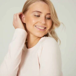 T-shirt Manches Longues Fitness Femme - 500 Rose -Magasin De Vêtements De Sport t shirt manches longues fitness femme coton droit 500 rose 3