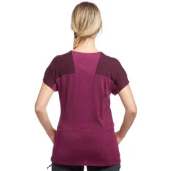 T-shirt Mérinos De Trek Montagne - TREK 500 Violet Femme -Magasin De Vêtements De Sport t shirt merinos de trek montagne trek 500 violet femme 2