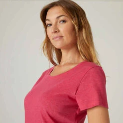 T-shirt Regular Fitness Femme - 500 Essentials Rose Chiné 20 T-shirt Regular Fitness Femme - 500 Essentials Rose Chiné -Magasin De Vêtements De Sport t shirt regular 500 femme gris 3