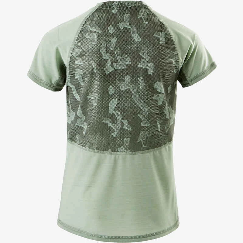 T-Shirt Respirant Manches Courtes S900 Garçon GYM ENFANT Kaki Clair 4 T-Shirt Respirant Manches Courtes S900 Garçon GYM ENFANT Kaki Clair – Image 4