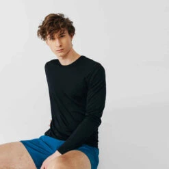Kalenji Men's Running Breathable Long-Sleeved T-shirt Sun Protect - Black 17 Kalenji Men's Running Breathable Long-Sleeved T-shirt Sun Protect - Black -Magasin De Vêtements De Sport t shirt running anti uv homme blanc 6
