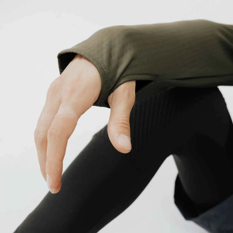 Kalenji T-shirt Running Manches Longues Chaud Homme - Warm 500 Khaki 9 Kalenji T-shirt Running Manches Longues Chaud Homme - Warm 500 Khaki – Image 9