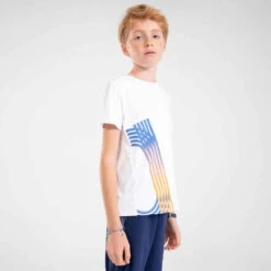 T-Shirt Running Respirant Enfant - KIPRUN DRY+ Blanc -Magasin De Vêtements De Sport t shirt running respirant enfant kiprun dry blanc 2